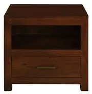 Paris 1 Drawer Solid Mahogany Timber Lamp Table (Mahogany)