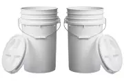 7 Gallon (2 Pack) Large Bucket Pail Container with Gamma Seal Lid, Food Grade BP