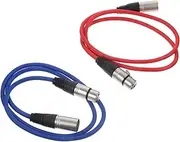 Yardwe 2Pcs Balanced Microphone Cables Male to Female XLR Audio Cords for Recording Noise Reduction Easy Connection Compatible with Mixers Amplifiers