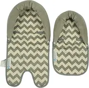 Keep Me Cosy™ Baby Head Support for Pram and Car Seat (Twin Pack) - Grey Chevron