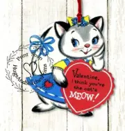 Hang Tags I THINK YOU'RE THE CATS MEOW KITTY VALENTINE TAGS #673 Gift Tags