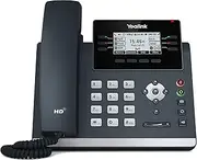 Yealink SIP-T42U Feature Rich IP Power Over Ethernet Corded Phone with Optima HD Voice Technology and 2.7 Inch LCD Graphical Display with Backlight (192 x 64 Pixel) - Black