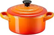[Le Creuset] Stoneware Petite Round Casserole, 0,2 L-Volcanic, red Flame