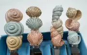 Vtg 4 Boston Warehouse Beach Sea Shell Silver Tone Handled Spreaders 2006 NIB
