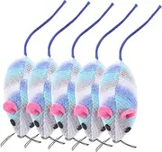 GANAZONO 5pcs Stuffed Cat Motorized Mouse Cat Mice Cat Interactive Kitten Cat Electric Mouse Cat Indoor Cats Cat Rattle Mice Cat Accessories Cat Door Indoor Cat Mouse Moving Plush