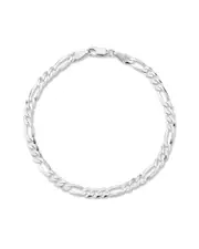 Yield of Men 18K Over Silver 5mm Figaro Chain Bracelet