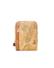 Alviero Martini Prima Classe Map Backpack World Map Print Men Beige Bags