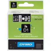 Dymo D1 Labelling Tape 19mmx7m White On Black 45811