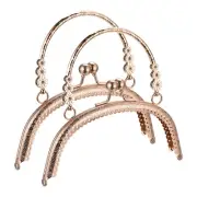Metal Purse Frames, 6.5" 2Pcs Kiss Lock Clasp Frame for Coin Purse DIY, Gold