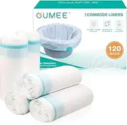 OUMEE 120 Pack Commode Liners, Liners for Bedside Commode Bucket, Portable Potty Liners for Adults Commode Chair, Bedside Toilet Liners Pads Disposable Toilet Bags Camping Gel Bags for Travel