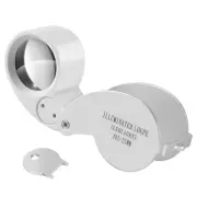 Jewellers Lens Glass Loupe 40X 25mm Eye Magnifier 2 LEDs Lights R2V39792