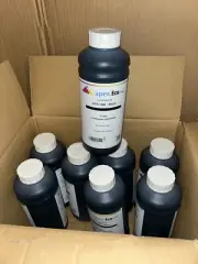 8x Apex Eco Solvent Ink Roland Mimaki Mutoh Printer BLACK 1 Liter APX-1BK