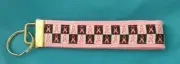 Breast Cancer Awareness Ribbon wristlet key fob holder