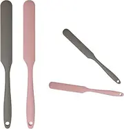 REGODI 9.5 inch Silicone Scraper Spatula - Heat-Resistant & Non-Stick Kitchen Tool for Baking, Mixing Icing, Scraping Cream, Jam, Dough (Pink、Grey)
