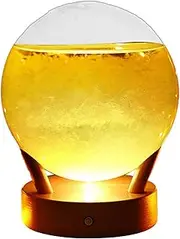 Storm Glass, Light Up Weather Globe, 7 Color Storm Glass Weather Predictor, Spherical Storm Globe Weather Stations Round Weather Predictor Glass Cloud for Valentines Decorations, Desk Decor and Home, RQT512FSN52290M5YK