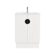 CIBO 600mm White Freshwater Full Height Bathroom Vanity With Black Handle