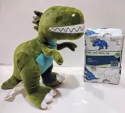 DINOSAUR GIFT SET for Kids – Plush Dino Teddy & Microfiber Full-Size Sheet Set