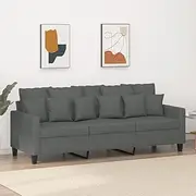 3-Seater Sofa Dark Grey 180 cm Fabric Home Sofa
