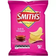 Smiths Potato Chips Salt & Vinegar Crinkle Cut 18 X 45G