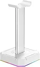 Headphone Stand Aluminum Alloy Gaming Headphone Universal Stand Strip Light Headset Holder Earphone Accessories Headset Holder ( Color : Silver , Size : 10.4*10.4*26.7cm )