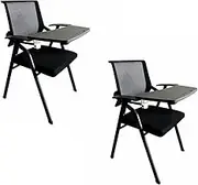 2 PCS Cozy Folding Lecture Chair Table Top for Classroom Lecture Training Conference