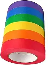 6 Color Masking Tape Rolls, Colored Masking Tape, Colored Painters Tape Assortment, Painters Tape, Craft Tape, Labeling Tape, DIY Craft (15mm X 13m-6 Rolls)