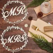 Round Shape Mr Mrs Letter Hanging Sign Mr and Mrs Chair Back Sign Home Decor