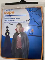 Adult Reversible Cape Costume Black Red Women Men Halloween Dracula Vampire New