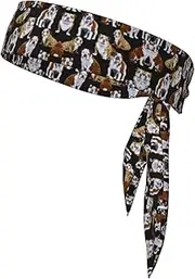 Jbyjbx English Bulldogs Print Sports Head Tie Soft Breathable Sweat Wicking Headband Unisex Tennis Basketball Tie