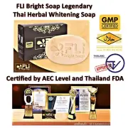 6x FLI Bright Soap Thai Herbal Whitening Soap Remove Acne Freckle Pellicle Wart