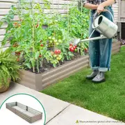 Raised Garden Bed Indoor Outdoor Planter Box Flower Herb Vegetable Green Fruit Holder Container for Yard Balcony Window Patio Steel 240x60x30cm