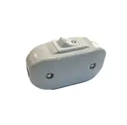 WHITE Cord Switch - w/ Strain Reliefs - Rocker - Inline Lamp Cord Switch NEW