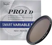 Kenko Photography Grey Filter PRO1D Smart Variable NDX ND3-ND450 77mm, ND3 to 450 stepless Adjustment, for Long Exposure, for Video Recording