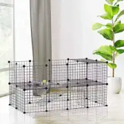 36PCS Iron Mesh Small Animal Cage DIY Kennel Fence Running Play Pen Pet Playpen