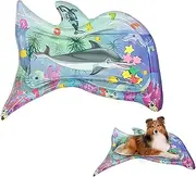 Pet Water Play Mat - Outdoor Water Sensing Play Mat,Fish Shape Patting Pad for Bedroom, Bathroom, Outdoors, Living Room