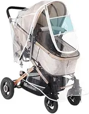 Baby Stroller Rain Cover with Eye Protection Film Universal Waterproof Transparent Ventilated Wind Weather Shield Windproof EVA Baby Travel Stroller Accessories White