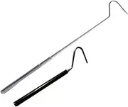 2 Pcs Stainless Steel Retractable Snake Hook Telescopic Reptile Tool for Snake Catching