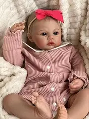Scnbom 19inch lifelike reborn baby dolls girls silicone babies realistic toddler open eyes real life looking newborn boys