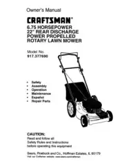 Owner’s Manual Sears Craftsman 6.75 HP Rotary Lawn Mower - Model 917.377690
