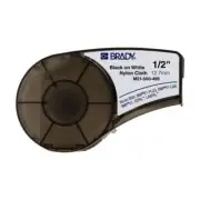 Brady M21-500-499 B-499 Nylon Cloth Label Black on White 12.7mm x 4.88m