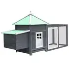 vidaXL Chicken Coop with Nest Box Grey 190x72x102 cm Solid Firwood HEE