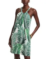 Tommy Bahama Silk Leaf Of Luxury Halter Mini Dress