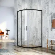 Curved Shower Screen Matt Black Quadrant Enclosure Base Optional 800/900/1000mm, 1000 x 1000mm