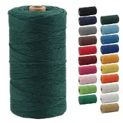 Macrame Cord 2mm x 220 Yards about 200m Colored Macrame Rope 100% Natural Cot...