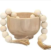 Moenry wooden bowl for organic home decor-decorative centerpiece bowls for table, fruit,floral arrangement,well sanded smooth bowl(5'' tall,7.8'' diameter)