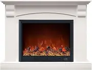 [Modaliving] Ascot Electric Fireplace Heater White Mantel Suite (Orion Insert)
