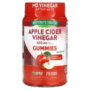 Nature's Truth, Apple Cider Vinegar, Natural Apple, 600 mg, 75 Vegan Gummies (200 mg per Gummy)