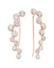 Amorium 18K Rose Gold Vermeil CZ Bubble Ear Cuffs