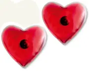 Set of 2 Reusable Heat Pads/Hand Warmers in heart shape. Skiing/Handwarmer