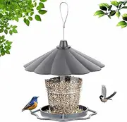 Outdoors Hanging Bird Feeders for Garden Yard Outdoor Decoration, Chew-Proof, Weather and Water Resistant Wild Bird feeders, Round Roof Design for Sun-Proof and Rainproof